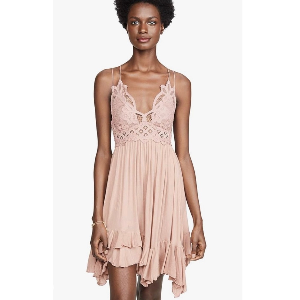 Free People Adella Slip Mini Dress in Rose